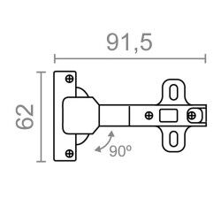 Hinge EDM BC12 Metal 90º Corner-cupboard