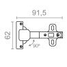 Hinge EDM BC12 Metal 90º Corner-cupboard