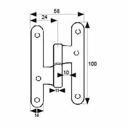 Cerniera EDM 85481 PN04 Acciaio 100 x 58 mm Sinistra