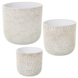 Set di vasi da fiori Alexandra House Living Bianco Ceramica 3 Pezzi