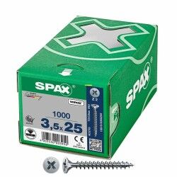 Scatola a viti SPAX Wirox Z2 Testa piatta 3,5 x 25 mm 1000 Unidades