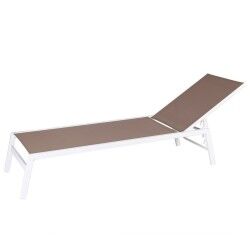 Sun-lounger Thais White Taupe 199 x 61 x 30 cm