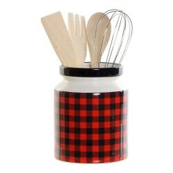 Contenitore per Utensili da Cucina DKD Home Decor Nero Multicolore 1 L 11,5 x 11,5 x 26 cm