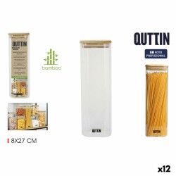 Barattolo Quttin Bambù Quadrato 1,3 L 8 x 27 cm (12 Unità)