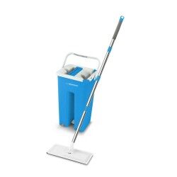 Mop with Bucket Esperanza EHS004 Azzurro Bianco Microfibra