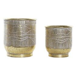 Vaso DKD Home Decor Dorato Metallo (2 pcs) (28 x 28 x 30 cm)