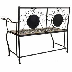 Bench Alexandra House Living Black Iron Tile 50 x 88 x 110 cm