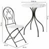 Table set with 2 chairs Alexandra House Living White Black 60 x 75 x 60 cm