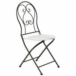 Table set with 2 chairs Alexandra House Living White Black 60 x 75 x 60 cm