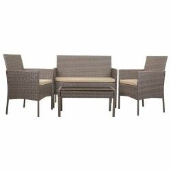 Table Set with 2 Armchairs Alexandra House Living Grey 4 Pieces