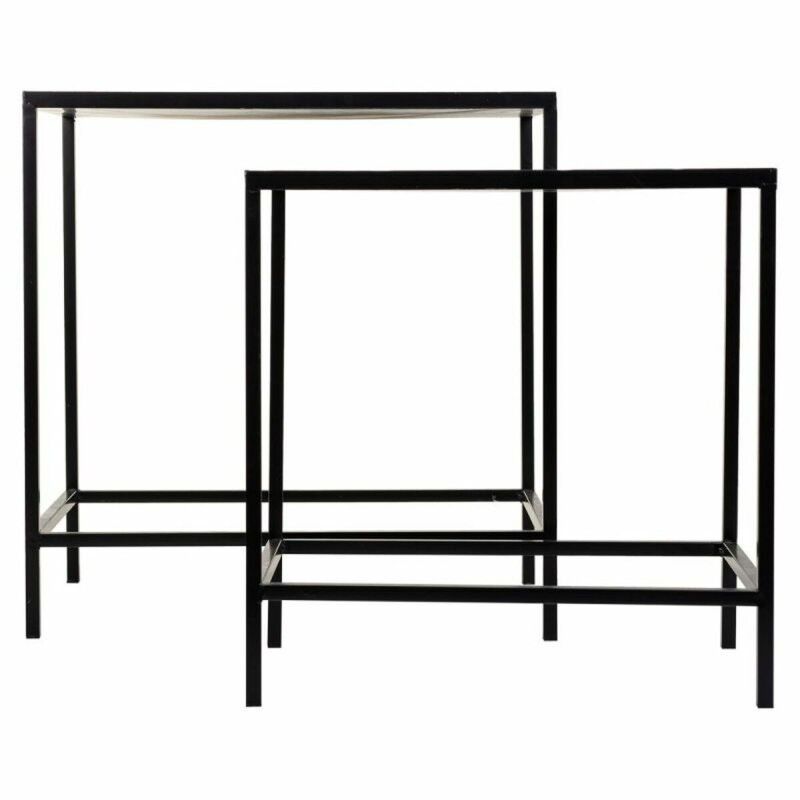 Flower Pot Stand Alexandra House Living Black Iron Tile 37 x 51 x 50 cm 2 Pieces