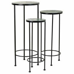 Flower Pot Stand Alexandra House Living Black Iron Tile 30 x 68 x 30 cm 3 Pieces