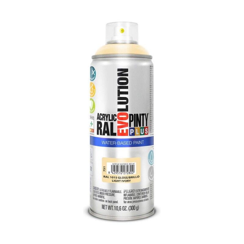 Spray paint Pintyplus Evolution RAL 1015 400 ml Water based Light Ivory