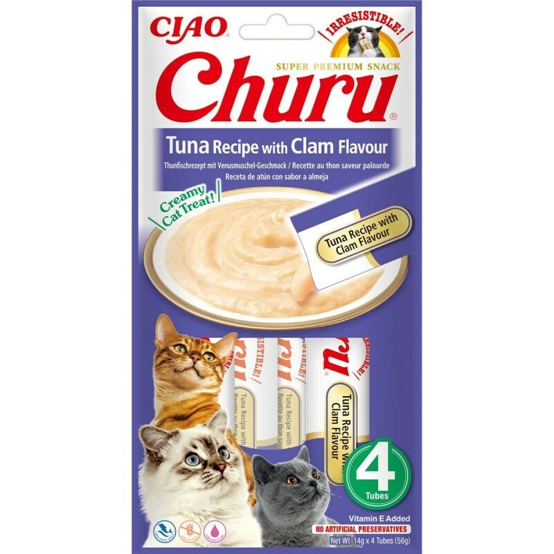 Spuntino per Cat Inaba Churu 4 x 14 g Frutti di mare Tonno