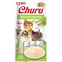 Spuntino per Cat Inaba Churu 4 x 14 g Frutti di mare Pollo