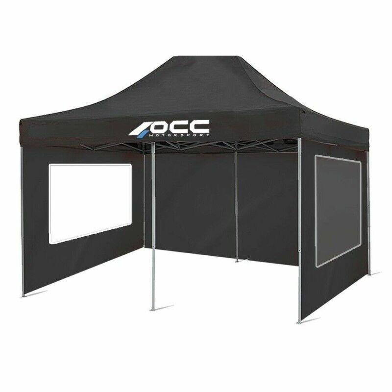 Tent Wall OCC Motorsport NA Racing Black Polyester 420D Oxford 3 x 2 m Window 2 Units (Refurbished A)