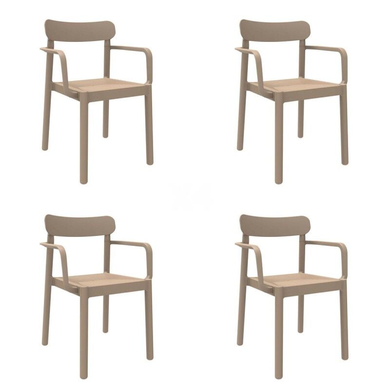 Garden chair Garbar Elba Beige polypropylene 56 x 80 x 53 cm (4 Units)