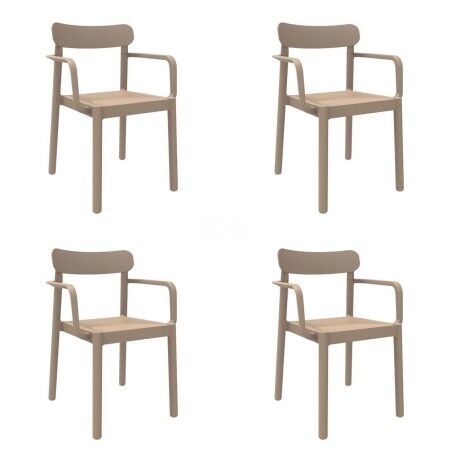 Garden chair Garbar Elba Beige polypropylene 56 x 80 x 53 cm (4 Units)