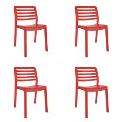 Garden chair Garbar Wind Red polypropylene 50 x 78 x 54 cm (4 Units)