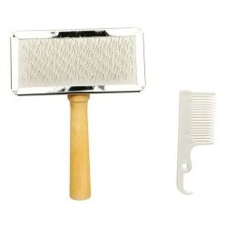 Dog Brush Trixie 2354 White Silver Wood