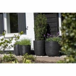 Planter Capi Europe Nature Rib Black Plastic