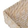 Napkin holder White Bamboo Rattan 18 x 18 x 6 cm