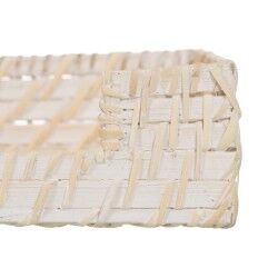 Napkin holder White Bamboo Rattan 18 x 18 x 6 cm