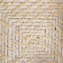 Napkin holder White Bamboo Rattan 18 x 18 x 6 cm