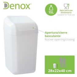 Cestino Denox Bianco 15 L (28 x 22 x 40 cm)