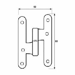 Cerniera EDM PN07 100 x 58 mm Destra Acciaio inossidabile