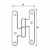 Cerniera EDM PN07 100 x 58 mm Destra Acciaio inossidabile