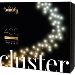 Wreath of LED Lights Twinkly CLUSTER Christmas Black 6 m