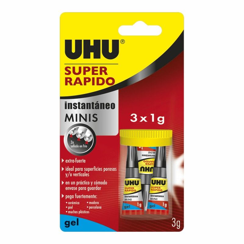 Adesivo Istantaneo UHU 36527 Minis 3 Unità (1 g)