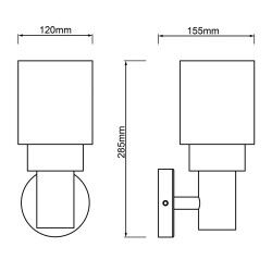 Applique da Parete Brilliant 8 W Nero Antracite Metallo