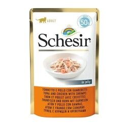 Cibo per gatti Agras Pet Foods SCHESIR in jelly Tuna and chicken with shrimps Pesce 50 g