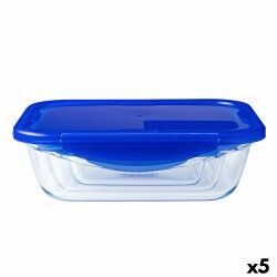 Porta pranzo Ermetico Pyrex Cook & Go Azzurro 1,7 L 24 x 18 cm Vetro (5 Unità)