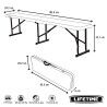 Bench Lifetime White Foldable 183 x 42 x 29 cm