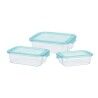 Set di 3 scatole porta pranzo Excellent Houseware Cristallo