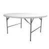 Folding Table White HDPE 122 x 122 x 74 cm