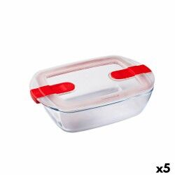 Porta pranzo Ermetico Pyrex Cook&heat 1,1 L 24 x 15,5 x 7 cm Trasparente Vetro (5 Unità)