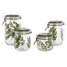 Set di 4 Barattoli Home ESPRIT Verde Cristallo Ferro 1,5 L 11,3 x 11,3 x 21,7 cm