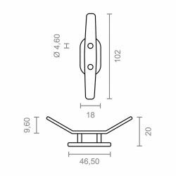 Awning pulley Micel TLD15 White 1,8 x 2 x 10,2 cm 2 Units