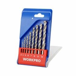 Set di trapani Workpro 3, 4, 5, 6, 7, 8, 9 y 10 mm Metallo 8 Pezzi