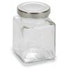 Jar Transparent Silver Metal Glass 100 ml 5,6 x 7,6 x 5,6 cm (6 Units)