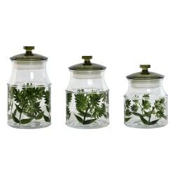 3 Tubs Home ESPRIT Green Crystal 1,2 L 3 Pieces