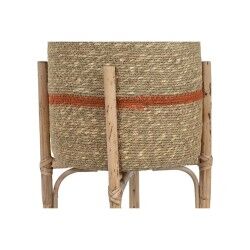 Set of Planters Home ESPRIT Natural Jute Mango wood 26 X 26 X 67 cm (2 Pieces)