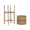 Set of Planters Home ESPRIT Natural Jute Mango wood 26 X 26 X 67 cm (2 Pieces)