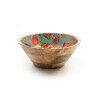 Bowl Romimex Red Green Mango wood Pomegranate 25 x 10 x 25 cm