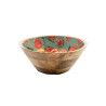 Bowl Romimex Red Green Mango wood Pomegranate 25 x 10 x 25 cm