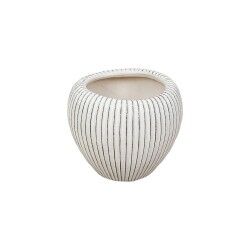 Vaso Romimex Beige Ceramica Righe 20 x 17 x 20 cm